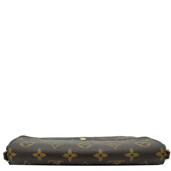 LOUIS VUITTON Felicie Pochette Monogram Canvas Crossbody Bag Brown