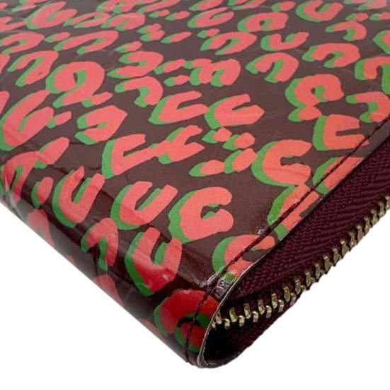 LOUIS VUITTON Stephan Sprouse Leopard Print Vernis Wallet Maroon