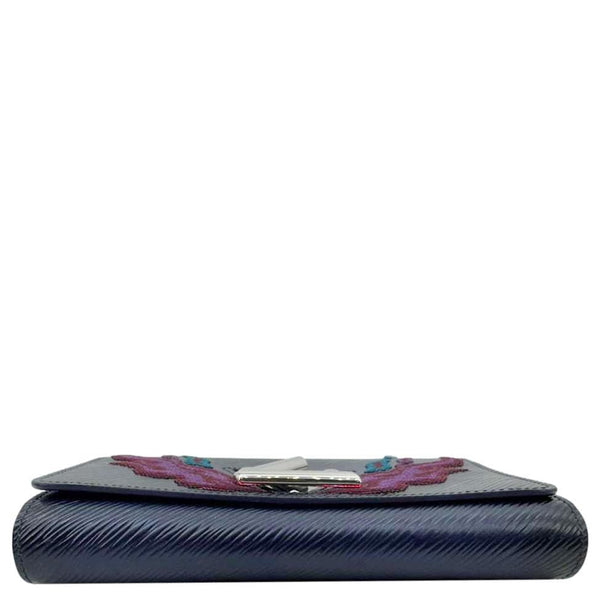 LOUIS VUITTON Twist Sequins Epi Leather Chain Wallet Purple