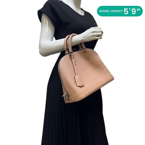 LOUIS VUITTON Alma PM Epi Leather Satchel Bag Pink