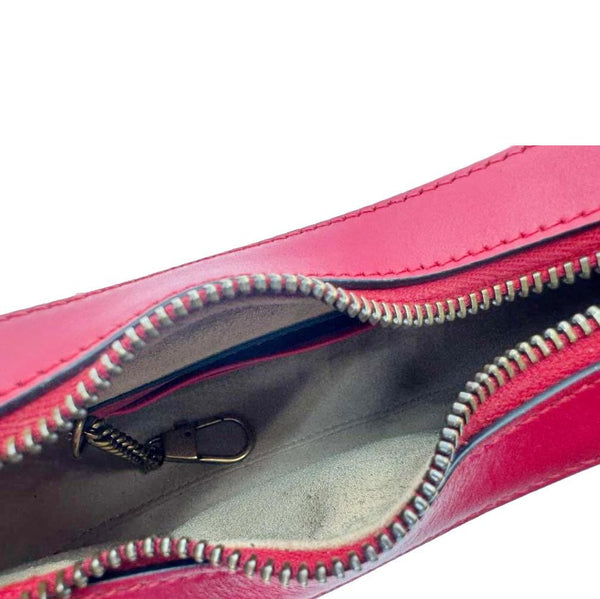 GUCCI GG Marmont Half Moon Mini Leather Shoulder Bag Red 699514