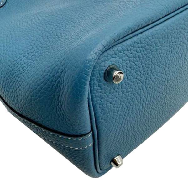 HERMES Picotin Lock 18 Taurillon Clemence Leather Hobo Bag Blue