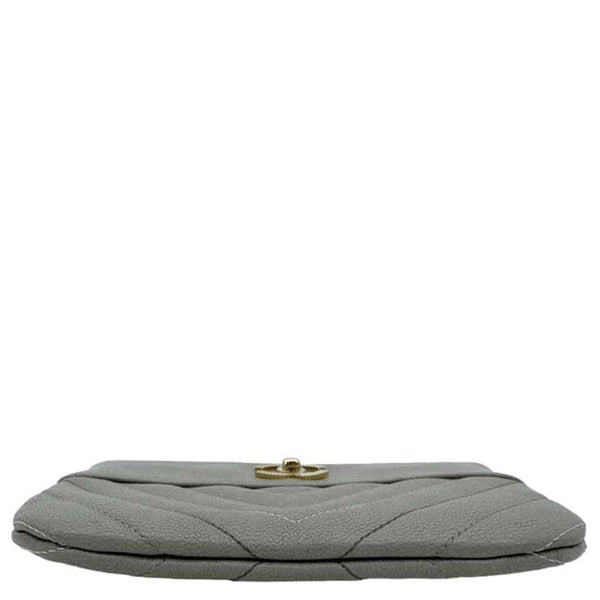 CHANEL Mademoiselle Small Vintage Leather Cosmetic Case Grey