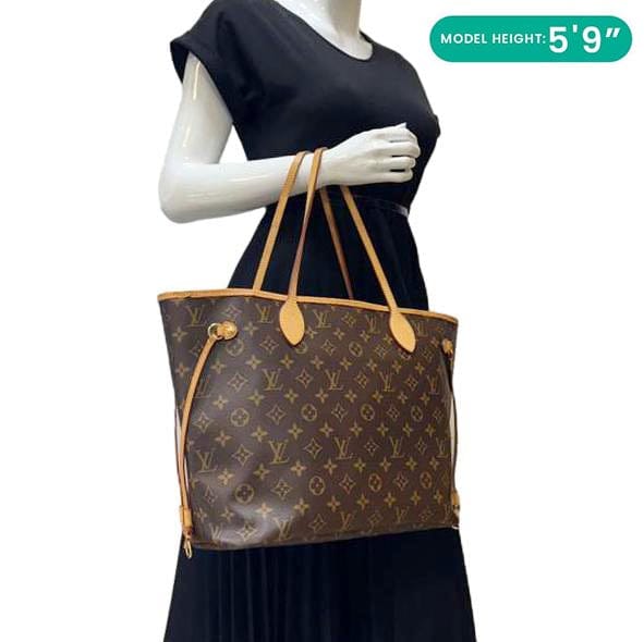 LOUIS VUITTON Neverfull MM Monogram Canvas Tote Bag Brown