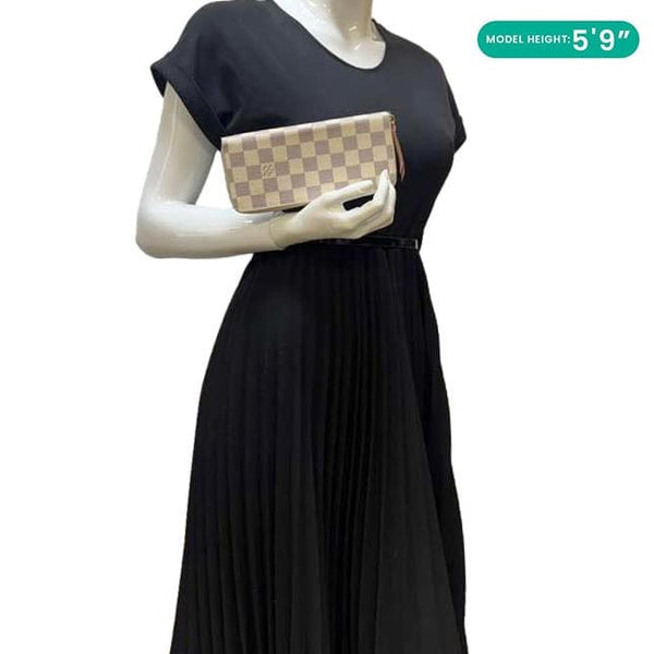 LOUIS VUITTON Clemence Damier Azur Wallet Rose Ballerine