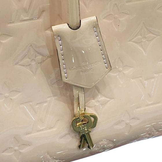 LOUIS VUITTON Montaigne BB Vernis Leather Tote Shoulder Bag Dusty Pink