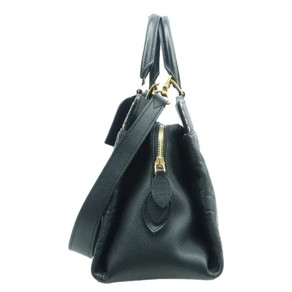 LOUIS VUITTON Vosges MM Empreinte Leather Shoulder Bag Black