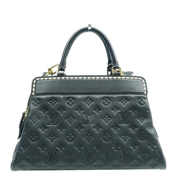LOUIS VUITTON Vosges MM Empreinte Leather Shoulder Bag Black