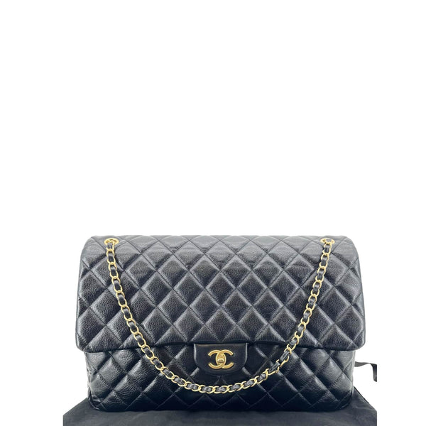 CHANEL XXL Black Lambskin Flap Bag with Luxurious Finish