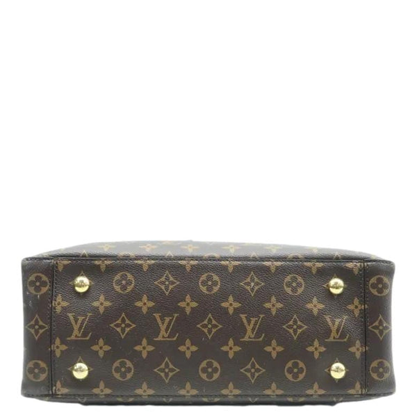 LOUIS VUITTON Flower Zipped Monogram Canvas Tote Bag Brown