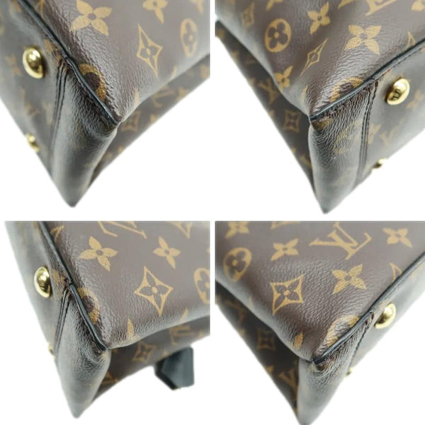LOUIS VUITTON Flower Zipped Monogram Canvas Tote Bag Brown