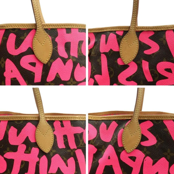 LOUIS VUITTON Neverfull GM Monogram Graffiti Tote Bag Pink