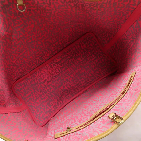 LOUIS VUITTON Neverfull GM Monogram Graffiti Tote Bag Pink