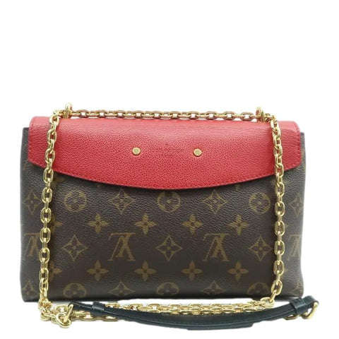 LOUIS VUITTON Saint Placide Monogram Canvas Crossbody Bag Cerise