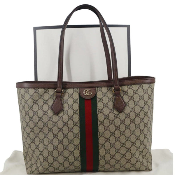 GUCCI Ophidia Medium GG Supreme Canvas Tote Bag Beige 631685