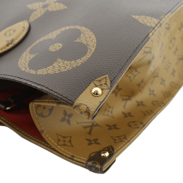 LOUIS VUITTON Onthego GM Giant Monogram Canvas Tote Shoulder Bag Brown