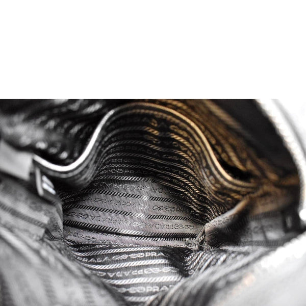 PRADA Re-Nylon Saffiano Leather Crossbody Bag Black