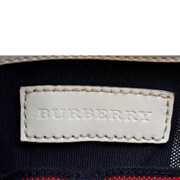 BURBERRY Susanna Mega Check Bucket Shoulder Bag Navy Blue