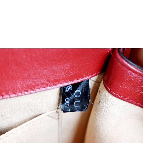 GUCCI Rajah Small Web Leather Shoulder Bag Red 570145