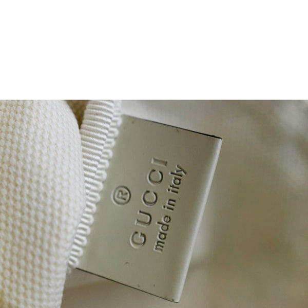 GUCCI Cutout Medium Floral Canvas Shoulder Bag White 550138