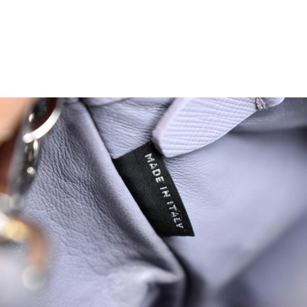 PRADA Front Pocket Double Zip Saffiano Leather Tote Shoulder Bag Light Purple