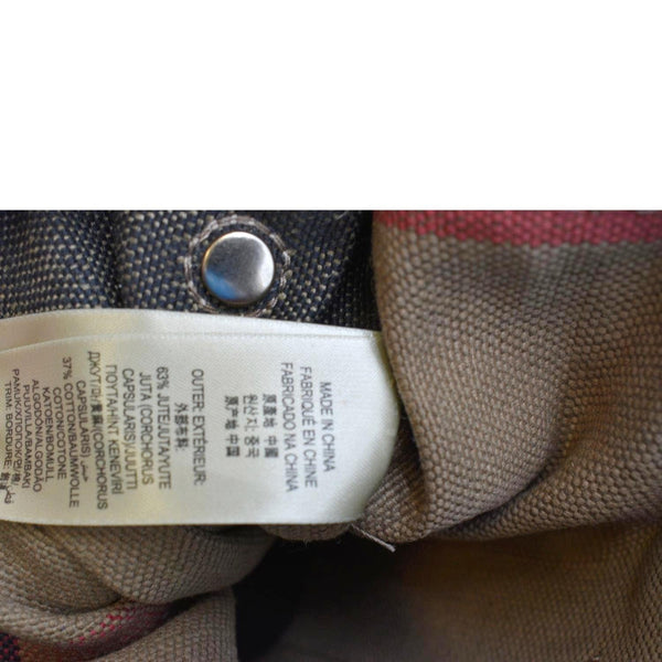 BURBERRY Susanna Medium Check Canvas Bucket Shoulder Bag Brown