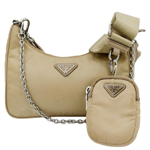 PRADA Re-Edition 2005 Re-Nylon Shoulder Bag Beige