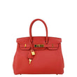 HERMES Birkin 30 Togo Leather Tote Bag Red 2020