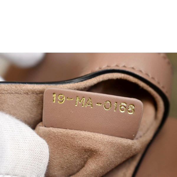 CHRISTIAN DIOR Saddle Calfskin Leather Satchel Bag Rose Taupe