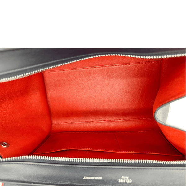 CELINE Trapeze Small 2way Leather Tote Shoulder Bag Blue