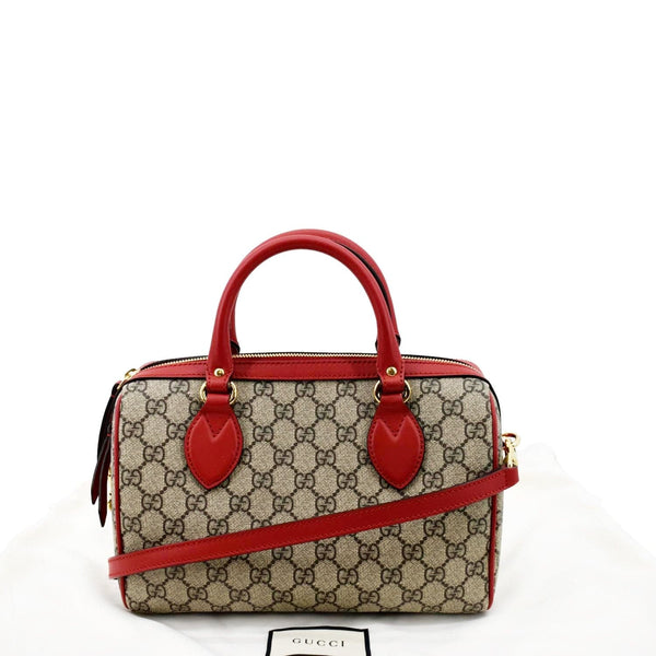 GUCCI Kingsnake Heart Top Handle Leather Boston Bag Beige 409529