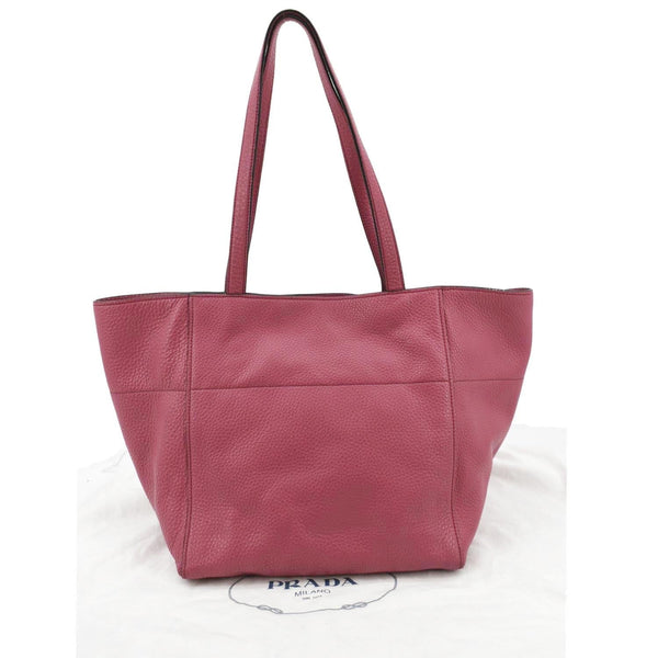 PRADA Vitello Daino Leather Shopper Tote Bag Pink