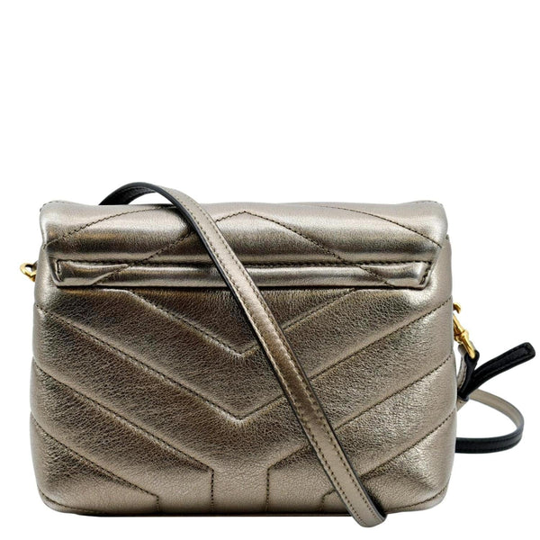 YVES SAINT LAURENT Loulou Toy Matelasse Leather Crossbody Bag Metallic Gold