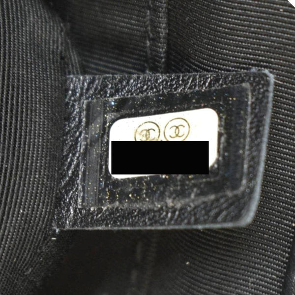 CHANEL Front CC Drawstring Quilted Leather Shopping Tote Bag Dark Grey