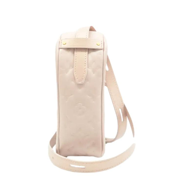LOUIS VUITTON Fall In Love Sac Coeur Monogram Embossed Crossbody Bag Light Pink