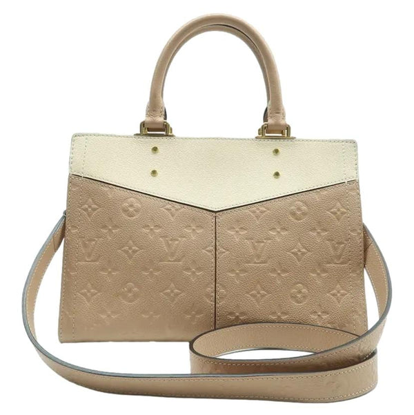 LOUIS VUITTON Sully PM Monogram Empreinte Leather Shoulder Bag Creme