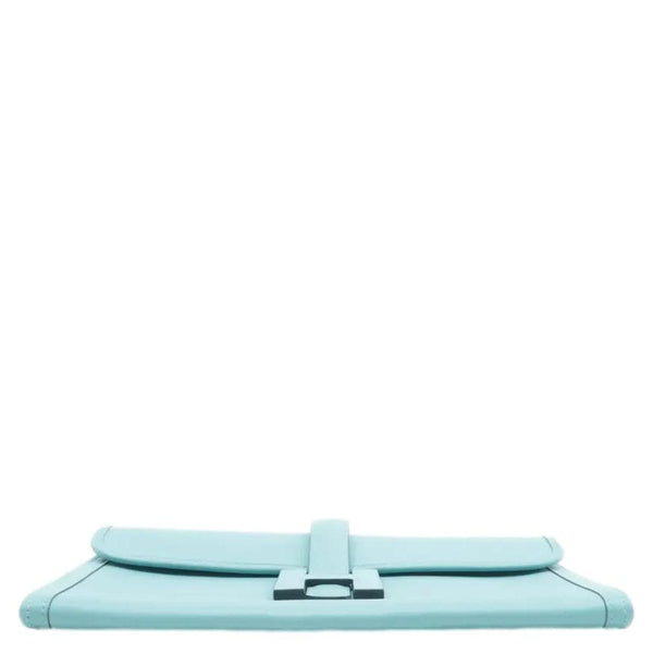 HERMES Jige Elan 29 Calfskin Leather Clutch Wallet Light Blue