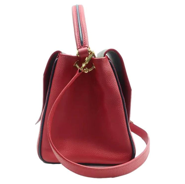 LOUIS VUITTON Double V Grained Calfskin Leather Bag with side view