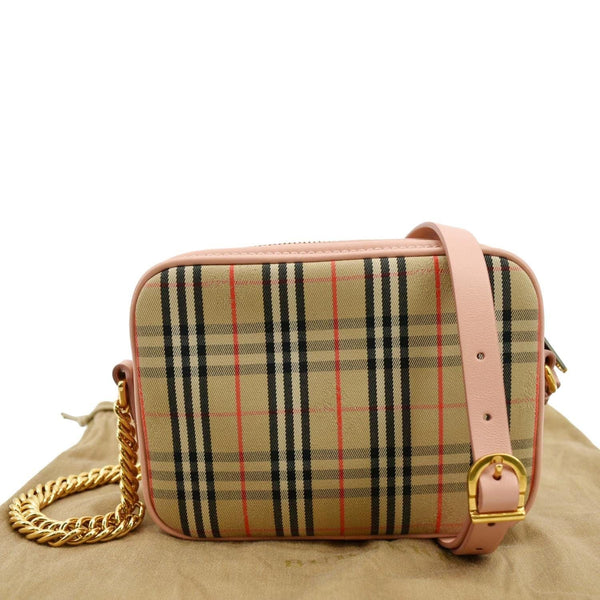 BURBERRY 1983 Knight Check Link Crossbody Camera Bag Light Pink