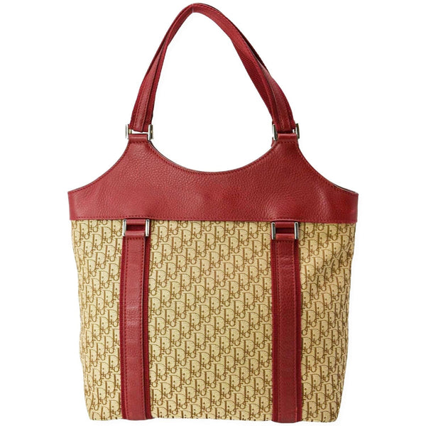 CHRISTIAN DIOR Street Chic Trotter Monogram Canvas Tote Bag Brown