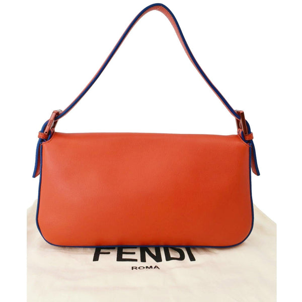 FENDI Monster Eye Baguette Calfskin Leather Crossbody Bag Orange