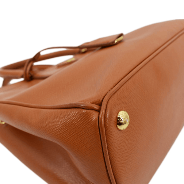 PRADA Galleria Double-Zip Saffiano Leather Tote Bag Orange
