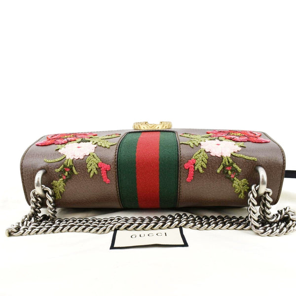 GUCCI Dionysus Medium Floral Embroidered Leather Shoulder Bag Dark Brown 403348