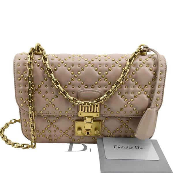 Christian Dior Dioraddict Studded Leather Crossbody Bag Light Pink