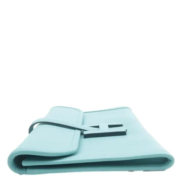 HERMES Jige Elan 29 Calfskin Leather Clutch Wallet Light Blue