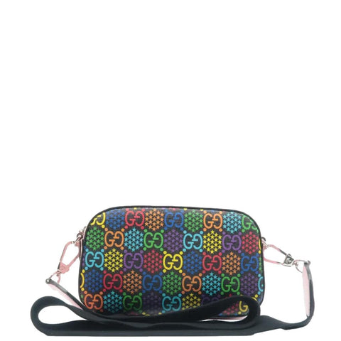 GUCCI Psychedelic GG Supreme Canvas Shoulder Bag Black 574886