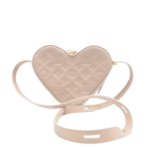 LOUIS VUITTON Fall In Love Sac Coeur Monogram Embossed Crossbody Bag Light Pink