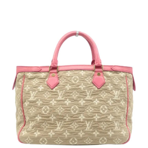 LOUIS VUITTON Sabbia Cabas MM Monogram Jacquard Tote Bag Pink