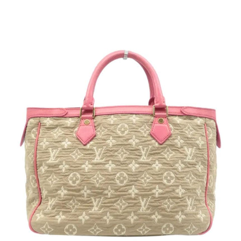 LOUIS VUITTON Sabbia Cabas MM Monogram Jacquard Tote Bag Pink