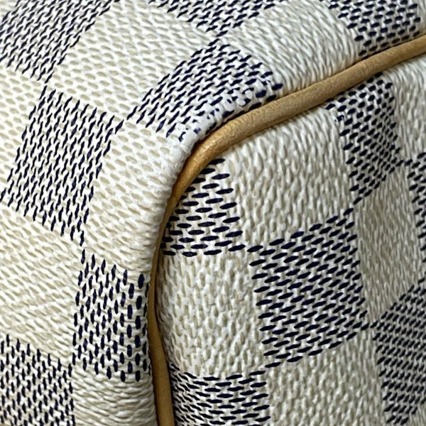 LOUIS VUITTON Speedy 30 Damier Azur Satchel Bag White